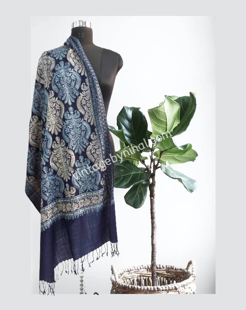 Pure Wool Embroidered Shawl/ Stole, Wedding Shawls VN1